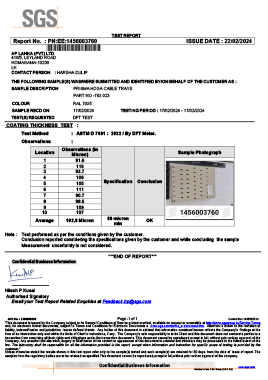 HDGA Powder Coating Thickness Test